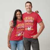 Jesus Praising Chicken Raising Funny Faith Farm Wo Tシャツ (ユニセックス)