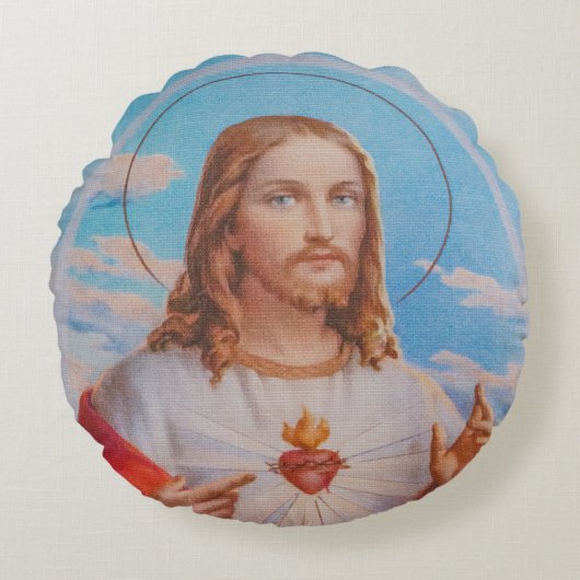 Jesus prayer traditional pillow ラウンドクッション (正面)