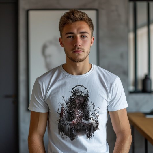 Jesus Praying Faith Tシャツ