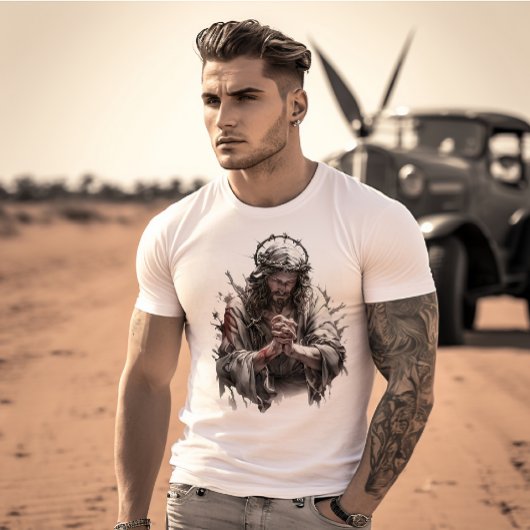 Jesus Praying Faith Tシャツ