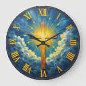 Jesus Radiant Heavenly Cross ラージ壁時計 (正面)