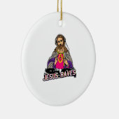 Jesus Raves Christmas EDM Music X-Masパーティー セラミックオーナメント (右)