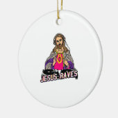 Jesus Raves Christmas EDM Music X-Masパーティー セラミックオーナメント (左)