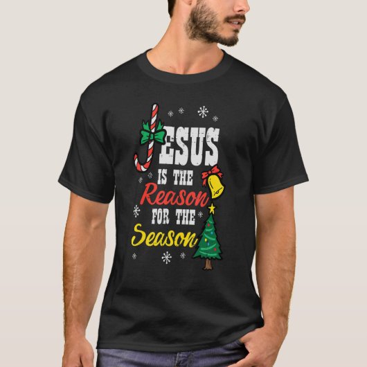Jesus Reason For Season Christmas Christian Religi Tシャツ (正面)