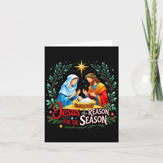 Jesus Reason For The Season Nativity Christmas Des カード (正面)