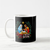 Jesus Reason For The Season Nativity Christmas Des コーヒーマグカップ (左)