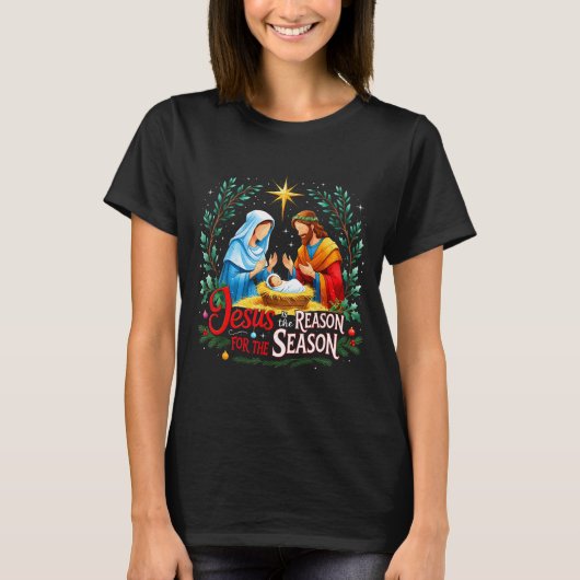 Jesus Reason For The Season Nativity Christmas Des Tシャツ (正面)