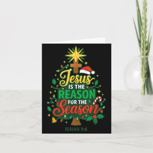 Jesus Reason Season Christian Christmas Family Pjs カード (正面)