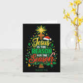 Jesus Reason Season Christian Christmas Family Pjs カード (黄色い花)