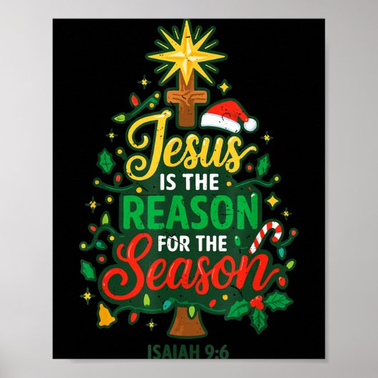 Jesus Reason Season Christian Christmas Family Pjs ポスター (正面)