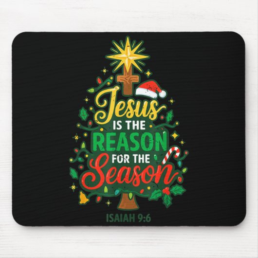 Jesus Reason Season Christian Christmas Family Pjs マウスパッド (正面)