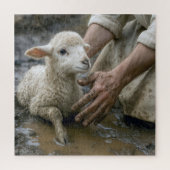 Jesus Rescuing a Lamb From a Mud Puddle ジグソーパズル (縦)