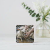 Jesus Rescuing a Lamb From a Mud Puddle スクエア名刺 (スタンド正面)