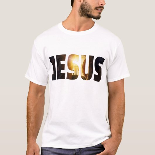 Jesus Resurrection Cross Christian Design Tシャツ (正面)