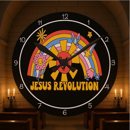 Jesus Revolution Graphic ラウンド壁時計
