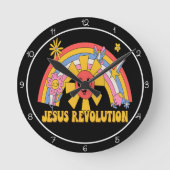 Jesus Revolution Graphic ラウンド壁時計 (正面)