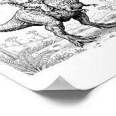 Jesus Riding Dinosaur T-rex Ufo Hunting Alien Sci- ポスター (角)