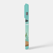 Jesus Riding Dinosaur UFO Alien Christian iPhoneケース (左側面)