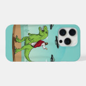 Jesus Riding Dinosaur UFO Alien Christian iPhoneケース (裏面横)