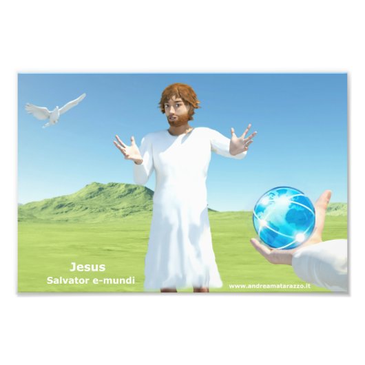 Jesus Salavator e - mundi フォトプリント (正面)