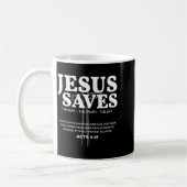 Jesus Saves Bible Verse Acts 4_12 Christian コーヒーマグカップ (左)