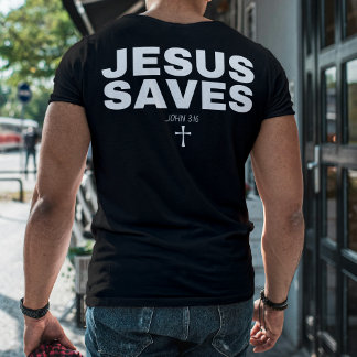 "Jesus Saves" Bible Verse Christian T-Shirt Tシャツ