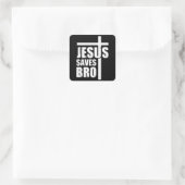 Jesus Saves Bro スクエアシール (バッグ)