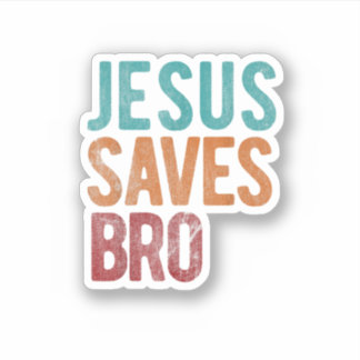 Jesus Saves Bro Christian Religious Jesus  シール