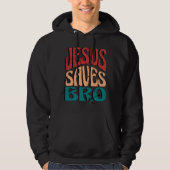 JESUS SAVES BRO VINTAGE RETRO パーカ (正面)