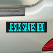 Jesus saves brother Jesus Christian religious バンパーステッカー (車上)