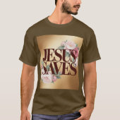 Jesus Saves Brown T-Shirt  Tシャツ (正面)