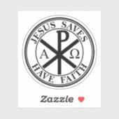 Jesus Saves,Have Faith - The Chi-Rho Cross (black) シール (シート)