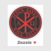 Jesus Saves, Have Faith - The Chi-Rho Cross (red) シール (シート)