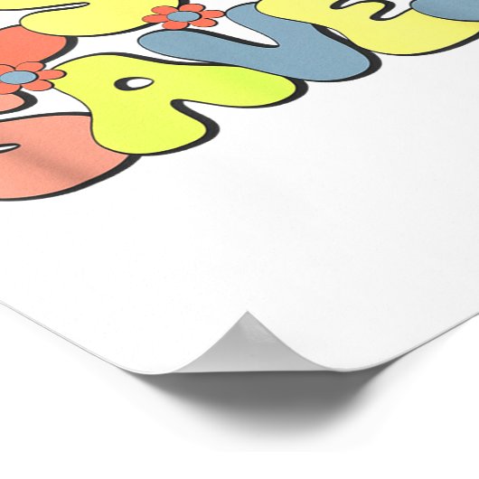 Jesus Saves - Hipe Flower Child Style  ポスター (角)