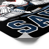 Jesus Saves Hockey Player Team God Hockey Lovers H ポスター (角)