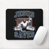 Jesus Saves Hockey Player Team God Hockey Lovers H マウスパッド (マウス)