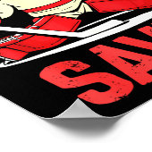 Jesus Saves Ice Hockey Goalie Player Christian Fun ポスター (角)