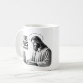 Jesus Saves in the Cloud - Funny Jesus Meme コーヒーマグカップ (正面左)