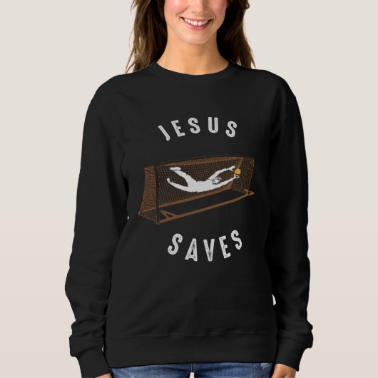 JESUS SAVES SOCCER MOM DAD COACH RELIGIOUS CHRISTI スウェットシャツ (正面)