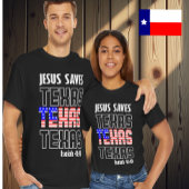  JESUS SAVES TEXAS USA BIBLE VERSE Tシャツ