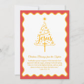 Jesus Script Christmas Tree Blessings シーズンカード (正面)