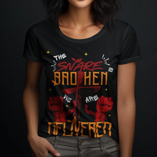 Jesus Set Me Free Christian Spiritual Believe Wome Tシャツ