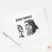 Jesus Shaves - Funny Jesus Meme スクエアシール (封筒)
