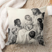 Jesus Sitting with Children クッション (ブランケット)