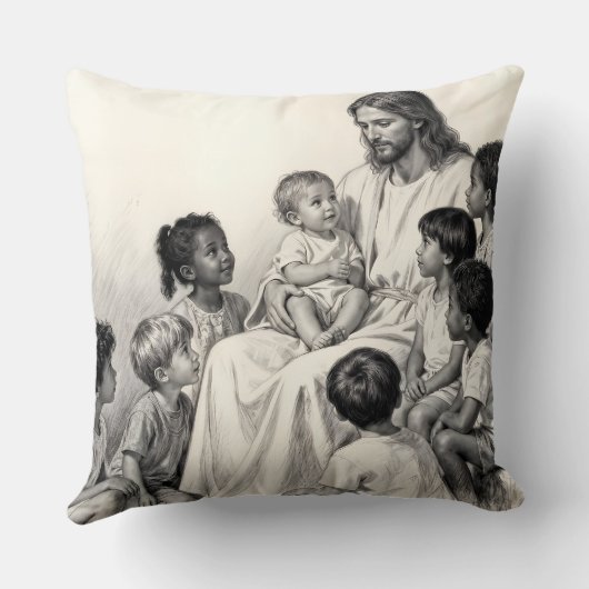 Jesus Sitting with Children クッション (裏面)
