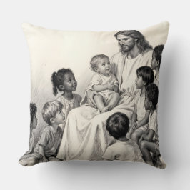 Jesus Sitting with Children クッション