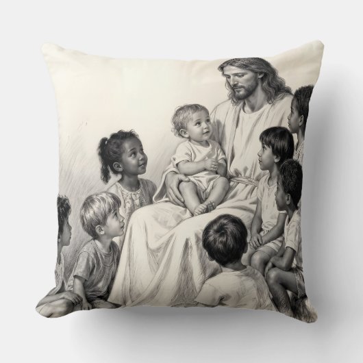 Jesus Sitting with Children クッション (正面)