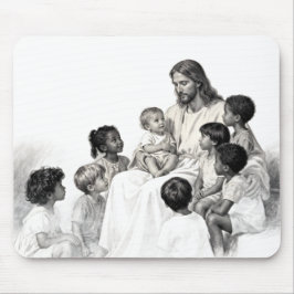 Jesus Sitting with Children マウスパッド