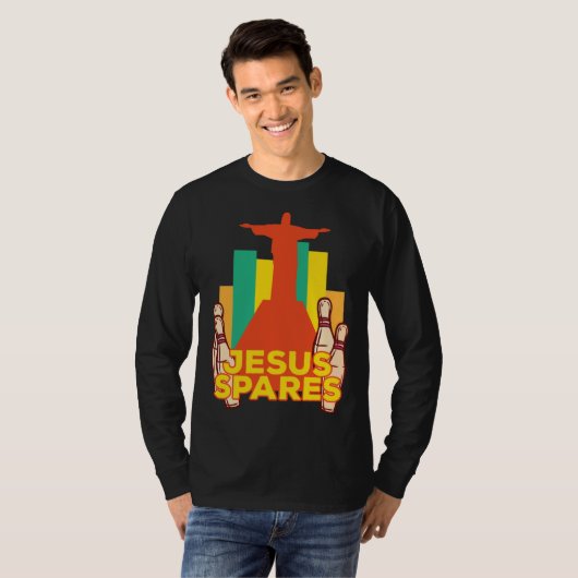 Jesus Spares Bowling Team Christian Tシャツ (正面フル)