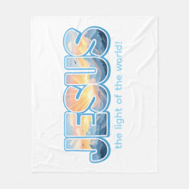 Jesus Sunrise フリースブランケット